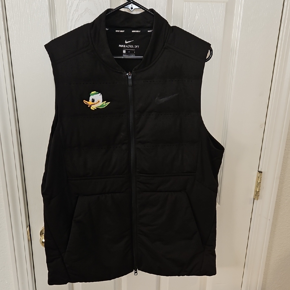 Oregon Duck Nike Black Quilted Vest with  Crest